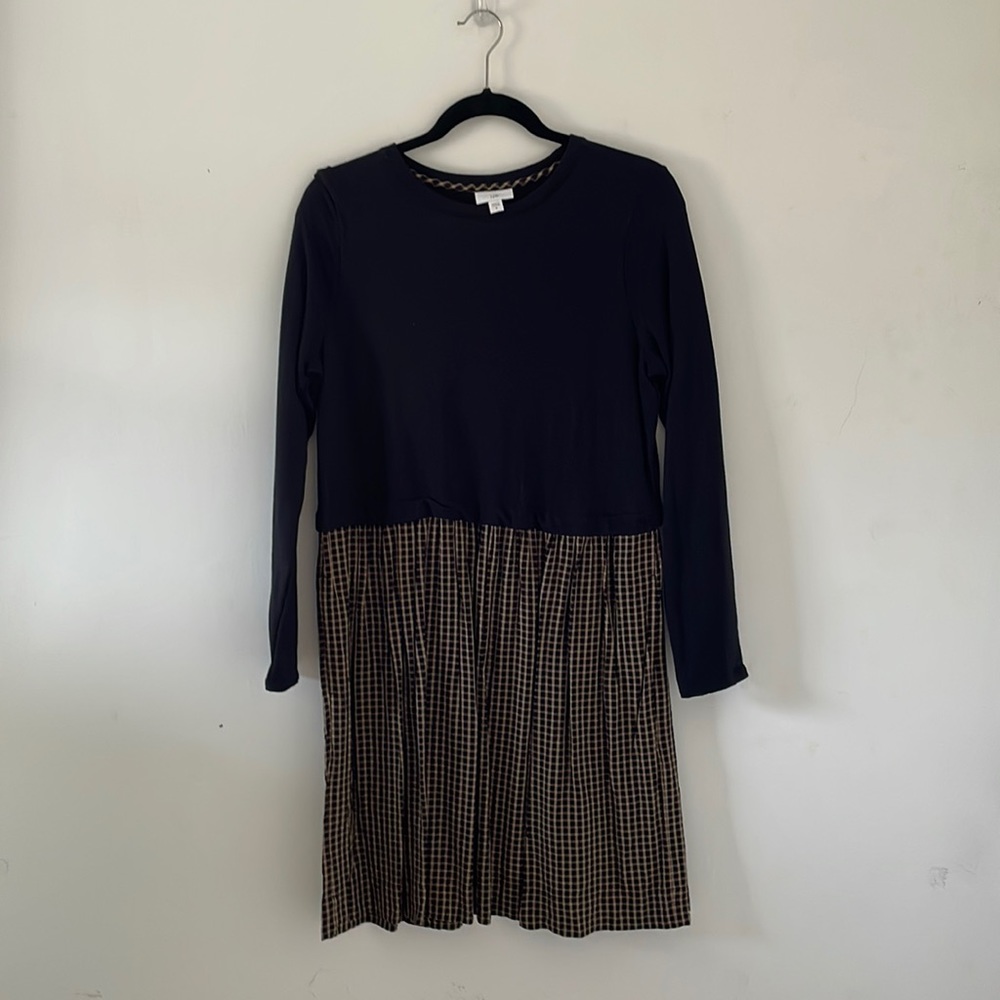 J jill women’s dress long sleeve checkerboard plaid